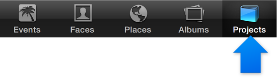 Image of the Projects button in full-screen view