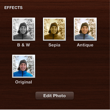 Image of effects in the Design pane