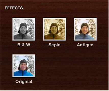 Image of effects in the Design pane
