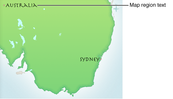 Image of a map that contains region text