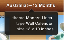 Image showing the theme, type, and size information that appears when the pointer is positioned over a card name