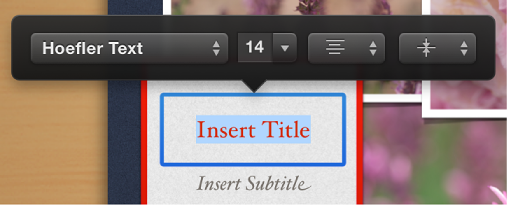 Image of text formatting tools that appear above the selected text