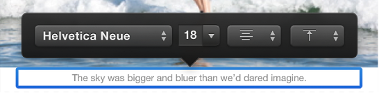 Image of text formatting tools that appear above the selected text