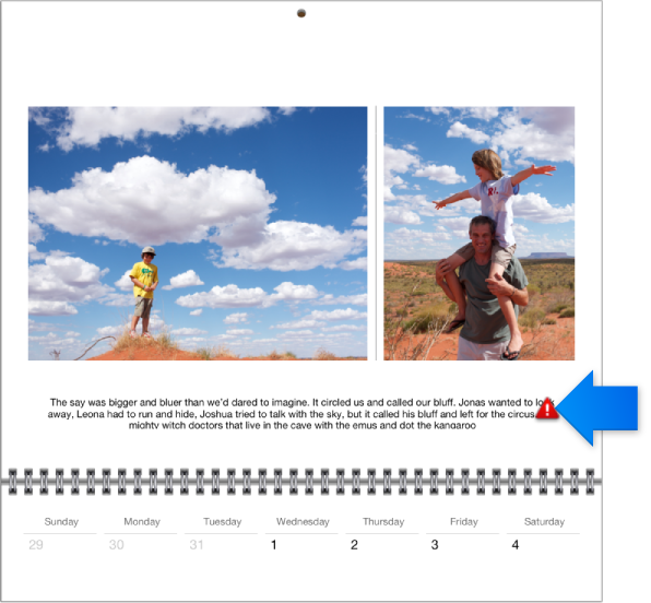 Image of the alert symbol on a card page