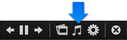 The slideshow controls with the Music button highlighted