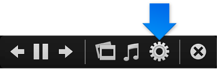 The slideshow controls with the Settings button highlighted