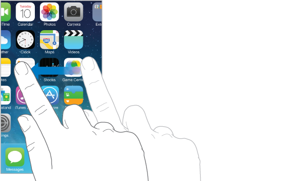 Swiping sideways on the screen.