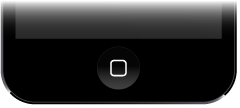 Il tasto Home nella parte inferiore di iPod touch