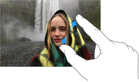 Il dito indice e quello pollice che si allargano su un’immagine per ingrandirla.