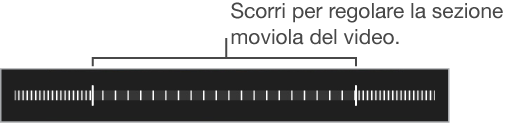 Definisci la sezione del video da riprodurre al rallentatore trascinando entrambi i bordi.