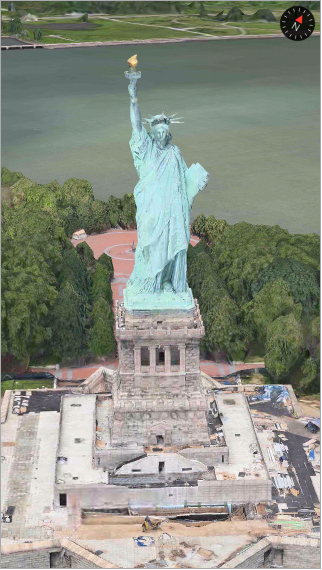 Vista aerea della Statua della Libertà.