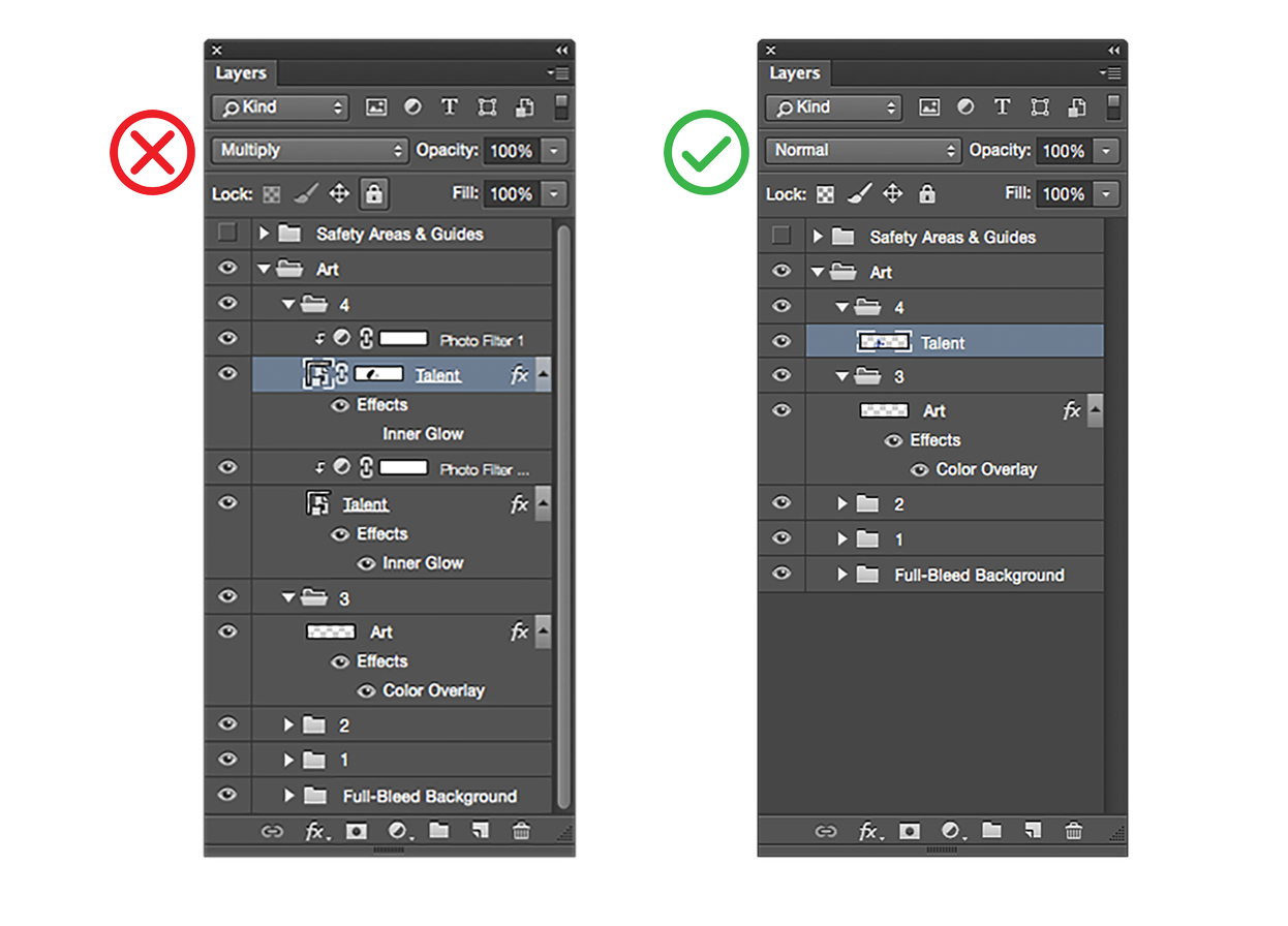 Blend modes on layer