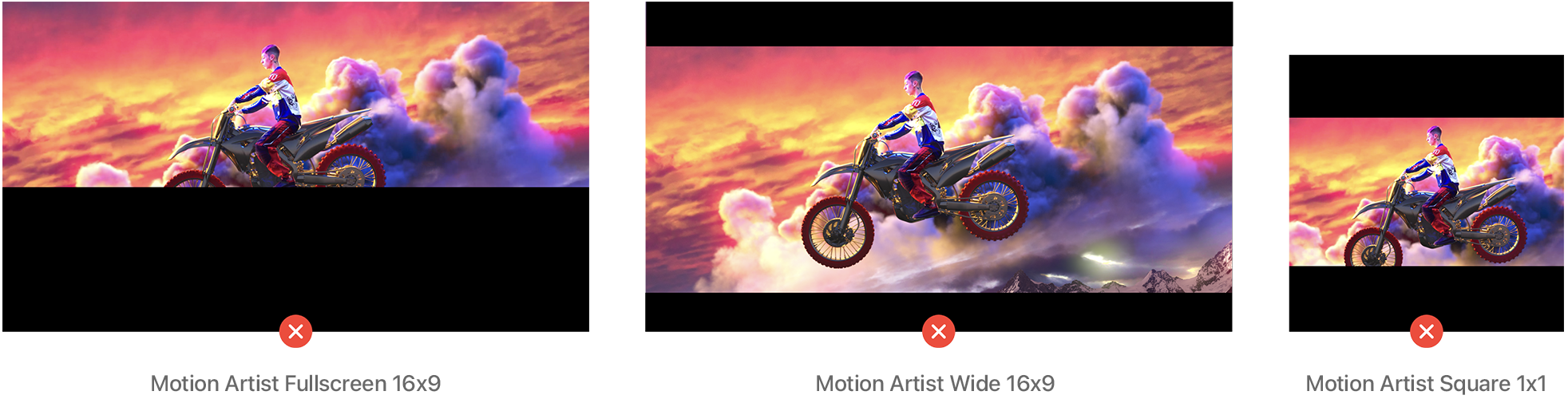 Examples of improper artwork cropping.