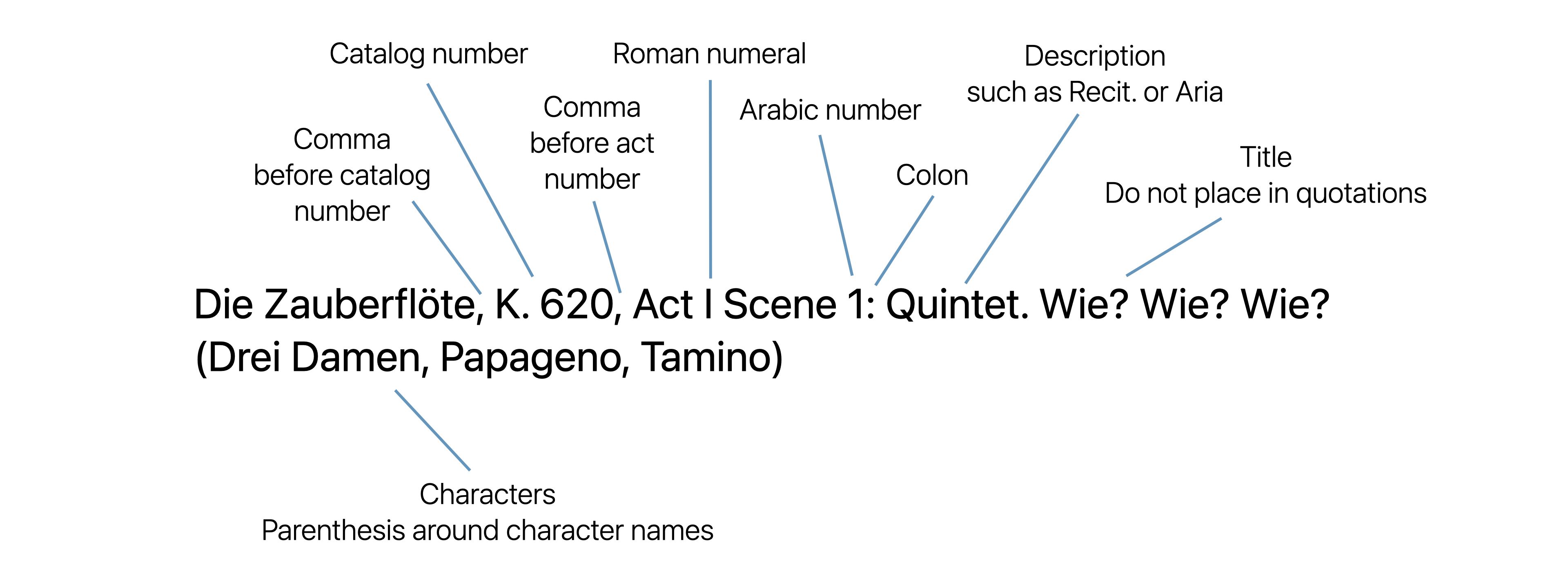 オペラタイトルの表記形式の例。