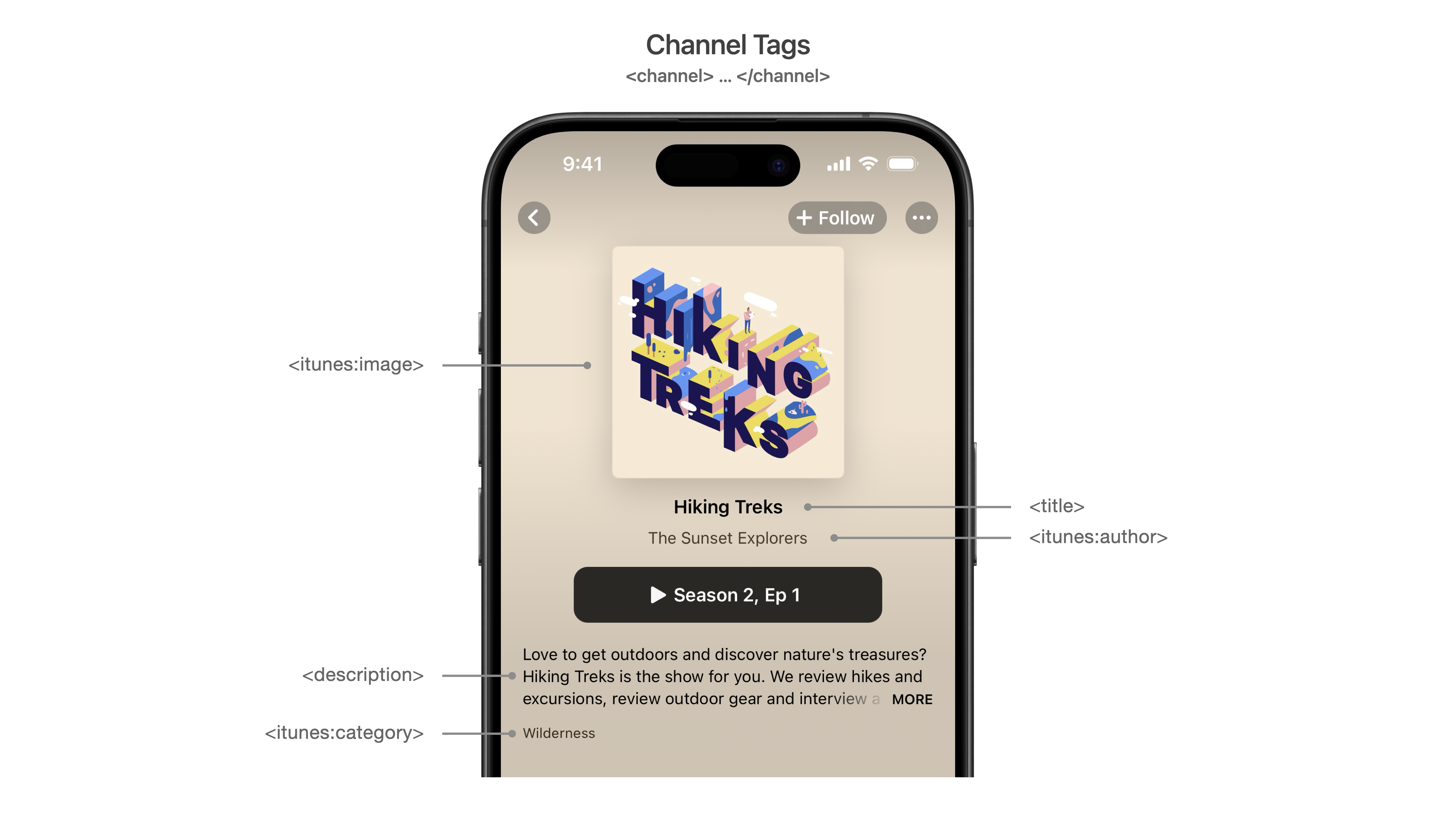 Show view from Apple Podcasts app in iOS