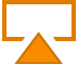 Amber-colored AirPlay icon, a box with an arrowhead pointing up
