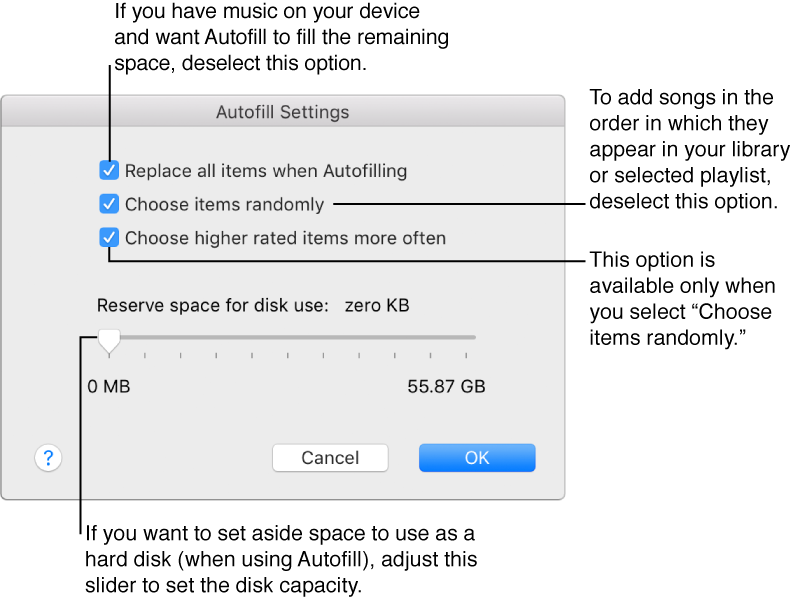 Autofill Settings window