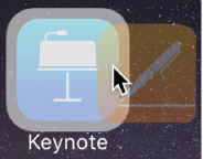 Picture of one app icon being dragged on top of another to create a folder