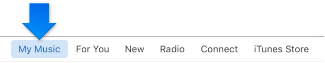 My Music selected in the iTunes navigation bar