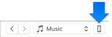 The device button selected near the top of the iTunes window.