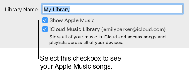 The iCloud Music Library checkbox in General Preferences