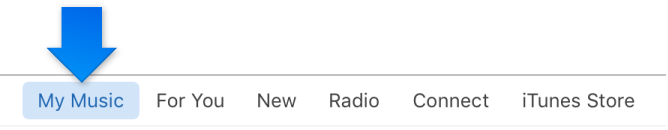 My Music selected in the iTunes navigation bar
