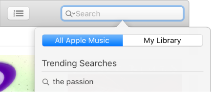 The search field for Apple Music