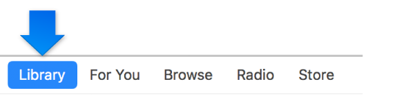 Library selected in the iTunes navigation bar