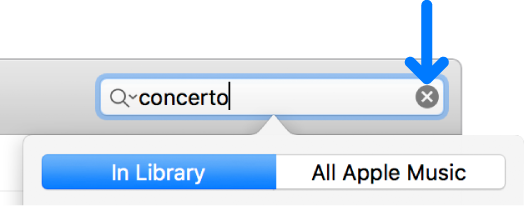 The search field with text entered; the Delete button is on the right side of the field.