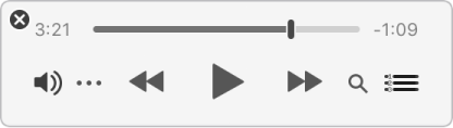The smaller iTunes MiniPlayer, showing only the controls (and not the album artwork).