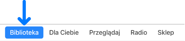 Przycisk Biblioteka na pasku nawigacji.