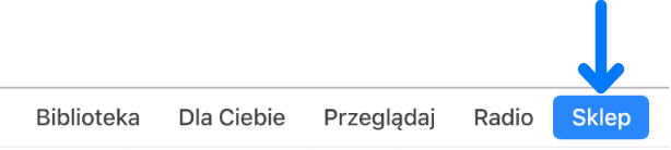 Przycisk Sklep na pasku nawigacji.