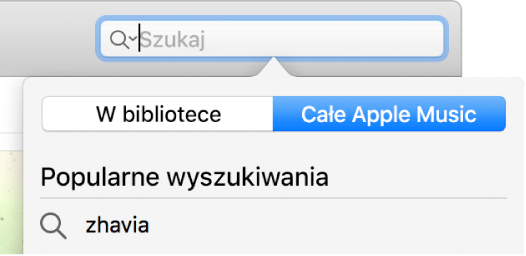 Pole wyszukiwania w Apple Music.