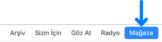 Gezinme çubuğundaki Mağaza düğmesi.