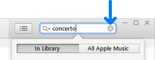 The search field with text entered; the Delete button is on the right side of the field.