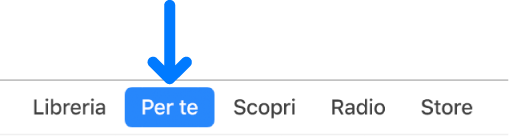 Pulsante “Per te” nella barra di navigazione.