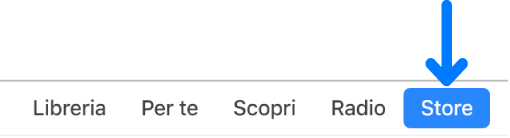 Pulsante Store nella barra di navigazione.