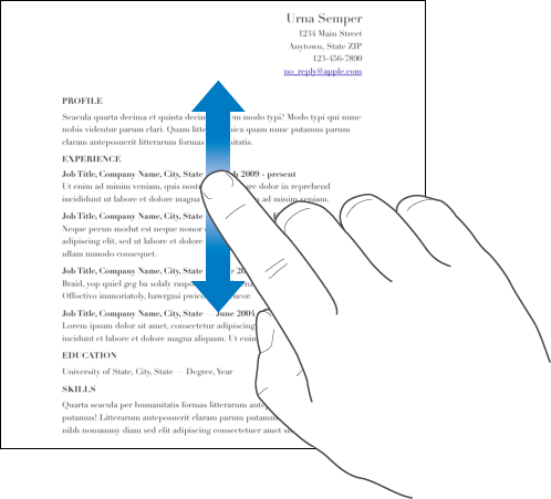 Image of scrolling the view within the screen