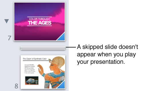 Skipped slide indicator