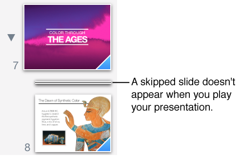 Skipped slide indicator