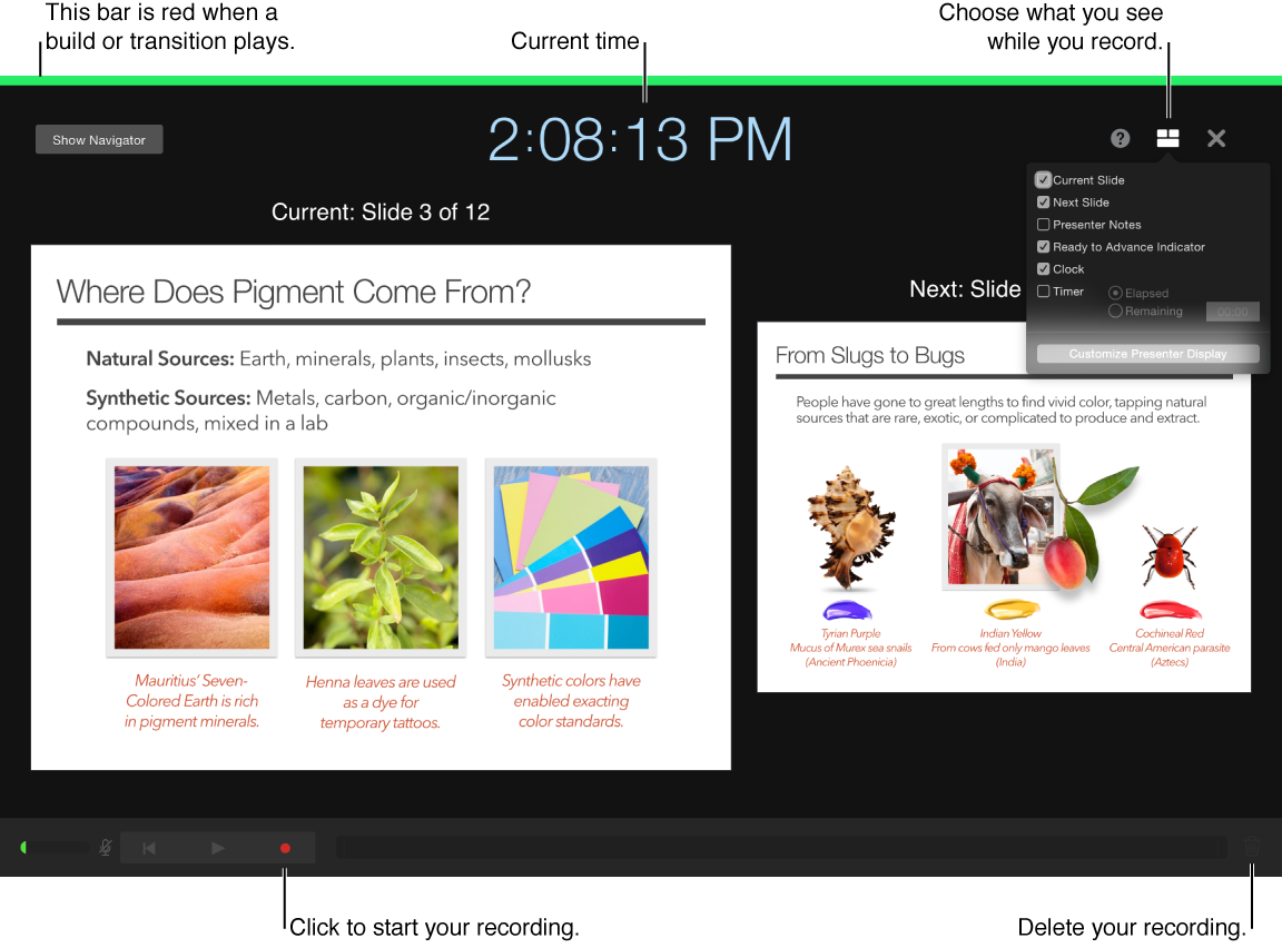Slide recording mode