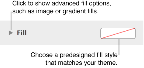Controls for choosing a fill color