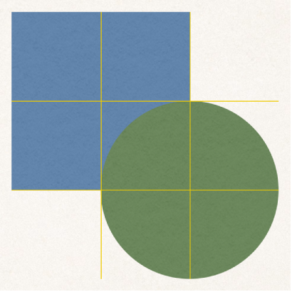 Alignment guidelines over two objects
