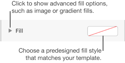 Controls for choosing a fill color
