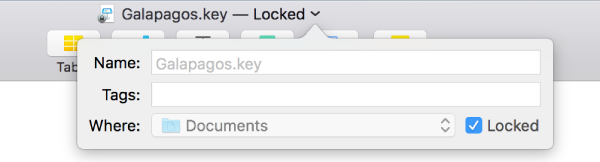 Pop-up for locking or unlocking a presentation.