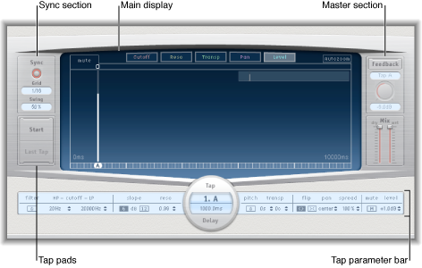Figure. Delay Designer window, showing main interface areas.