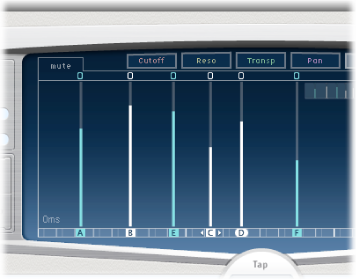 Figure. Tap display, with several selected taps.