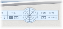 Figure. Tap parameter bar, showing the surround panner.