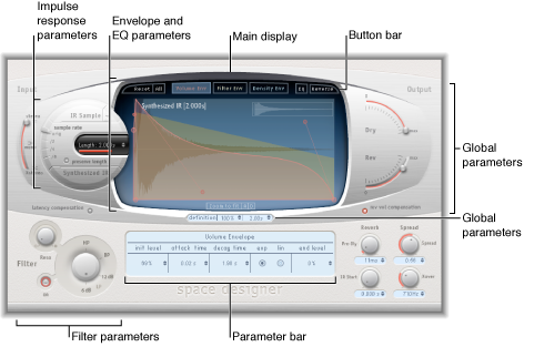 Figure. Space Designer window, showing main interface areas.