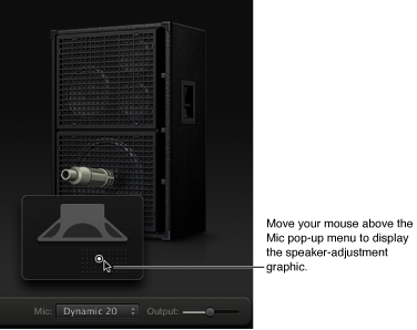 Figure. Microphone parameters showing speaker adjustment graphic.